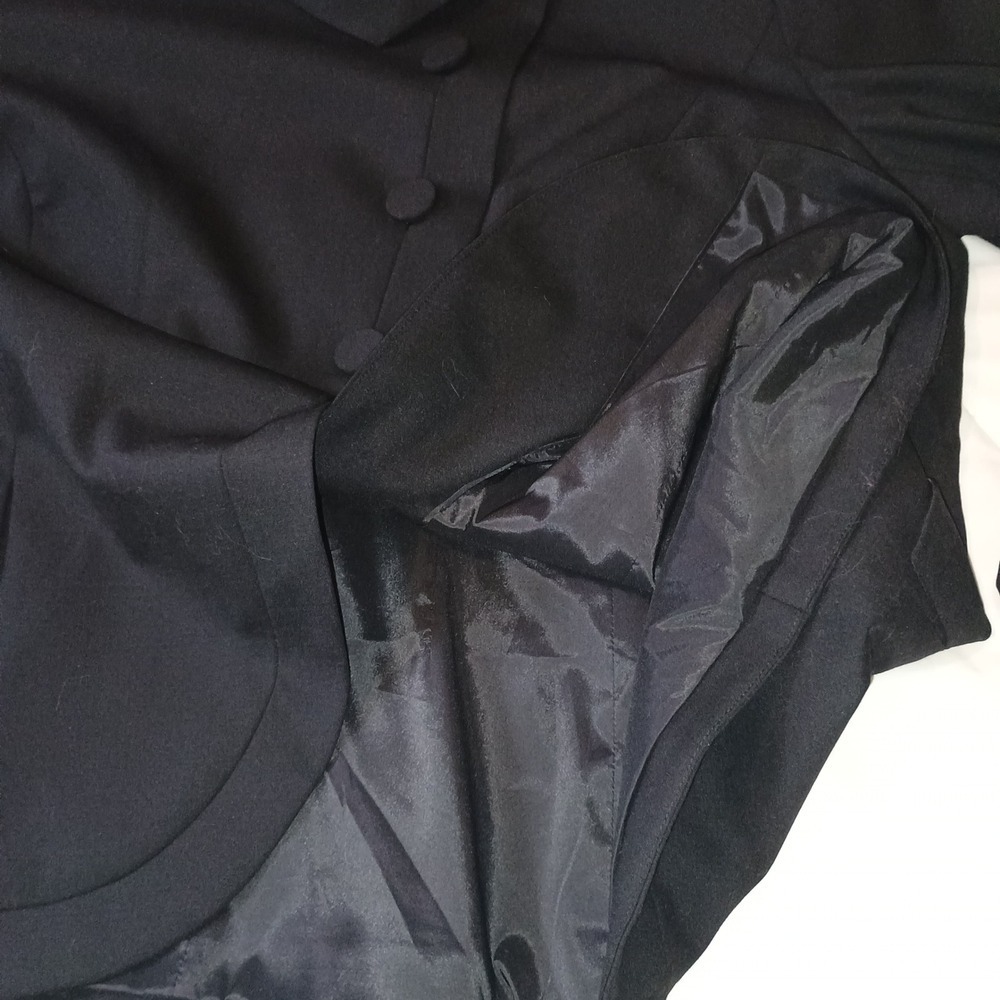 Semantiks 16W Black Wool Blazer Asymmetric Drape Collar Jacket Plus Size - Picture 6 of 12